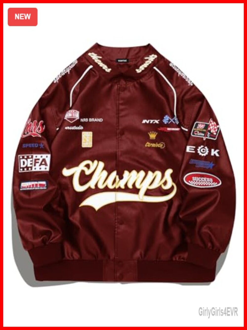 Faux Leather Motocross Jacket Oversized Vintage Racing Varsity Bomber Coat Men